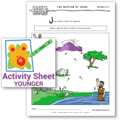 Photo of a Bible activity sheet printed and colored