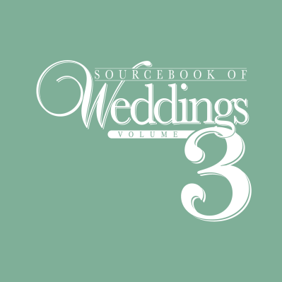 Photo of Sourcebook of Weddings Volume 3 logo on a mint green background