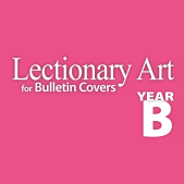 Lectionary Art for Bulletin Covers Year B Logo on a pink background