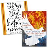 Sample church bulletin cover for Christmas featuring scripture 