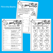 3 examples of Fill in the Blank Bible Puzzles printed out