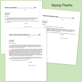 Pastoral letter of Thanks examples printed and placed on a green background