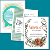 3 Church Flyer examples printed on a teal background