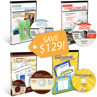 Church Template Bundle Product Shots for the 4 products included