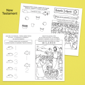Example of Spanish language Bible based worksheets for children