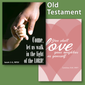 Sample Bulletin Covers with Scripture from the Old Testament on Green Background