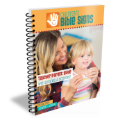 Childrens Bible Signs teachers guide that contains lessons and sign language pictures for teaching children scripture