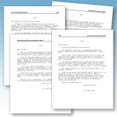 Stewardship letter examples printed on a piece of paper and placed on sky blue background