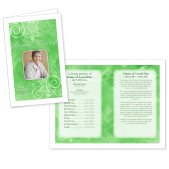 Funeral Program Template Example with In Loving Memory Green Design