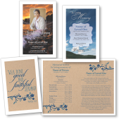 Funeral Program Template Example with Well Done Good and Faithful Servant design