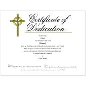 Christian dedication certificate example