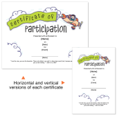 Children's Church Certificate of Participation with an airplane pulling a banner design