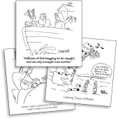 3 black and white church cartoon examples