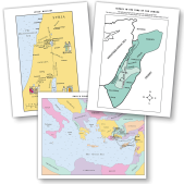 Photo of 3 full color maps of Israel for kids