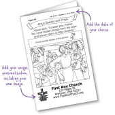 Photo of a black and white Children's Worship Bulletin