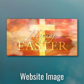 Images created with Easter-themed Happy easter caption message for your church's website.