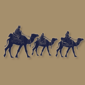Clipart image of 3 wise men on camels