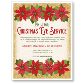 Christmas Eve Flyer template with poinsettia design