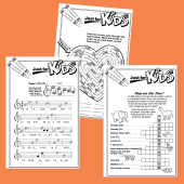 Photo of Bible Puzzles for Kids printed on an orange background