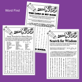 Word find puzzles based on scriptures for kids