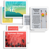 Church postcards for VBS, church camp and summer picnic