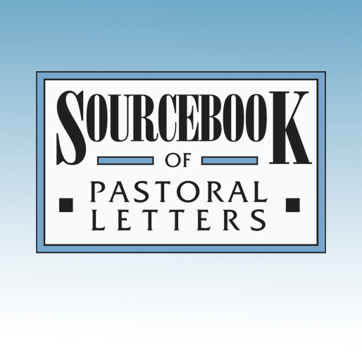 Sourcebook of Pastoral Letters Volume 1 Logo on sky blue background