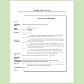 Pastoral letters examples printed and placed on a green background