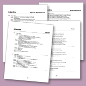 Example Litanies for Worship printed on a piece of paper on a purple background