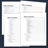 Table of content examples for funeral programs and services