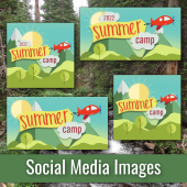 Social media images to promote church camps and Vacation Bible school events on facebook and instagram