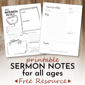 Sermon notes designed for kids and adults