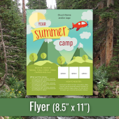 VBS and church summer camps template flyers for advertising and promotion