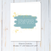 Praying for you card with blue design
