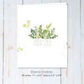 Praying for you card design with greenery