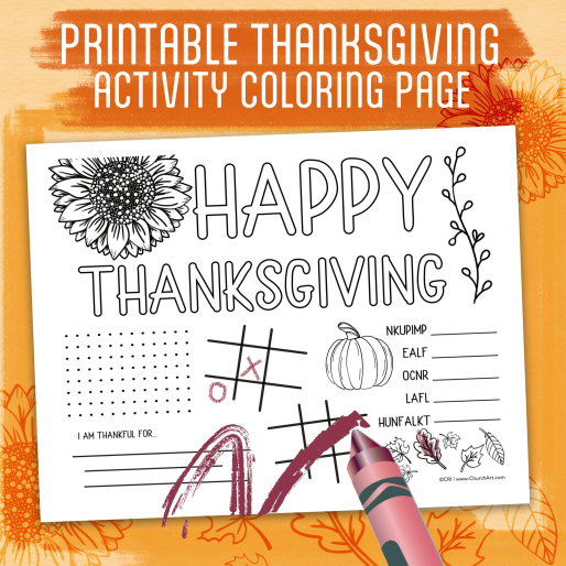 Free download Thanksgiving coloring activity page for kids