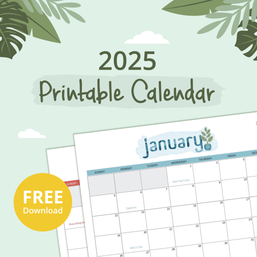 Free downloadable calendar for 2025