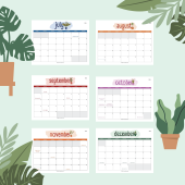 Free downloadable calendar PDF contains designs for each month