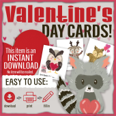 Instantly downloadable Valetine's Day cards PDF